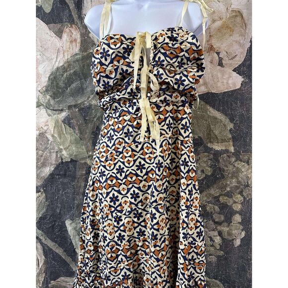 NWT FREE PEOPLE Palma Printed Midi Dress Women's Size L - Picture 10 of 11
